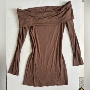 Brown off the shoulder dress Size XL